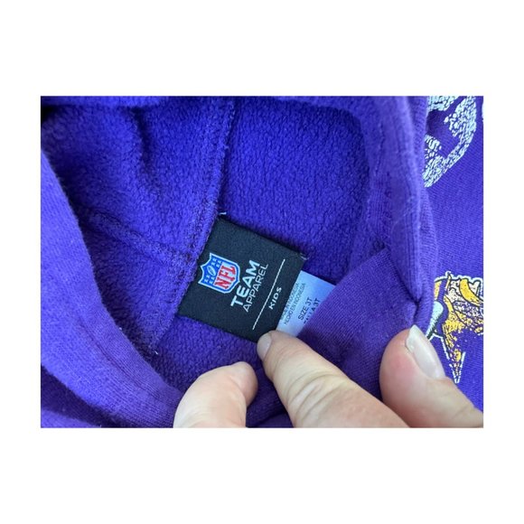 Vikings NFL Team Apparel Fleece Hoodie Purple Sz 3T - Picture 4 of 4